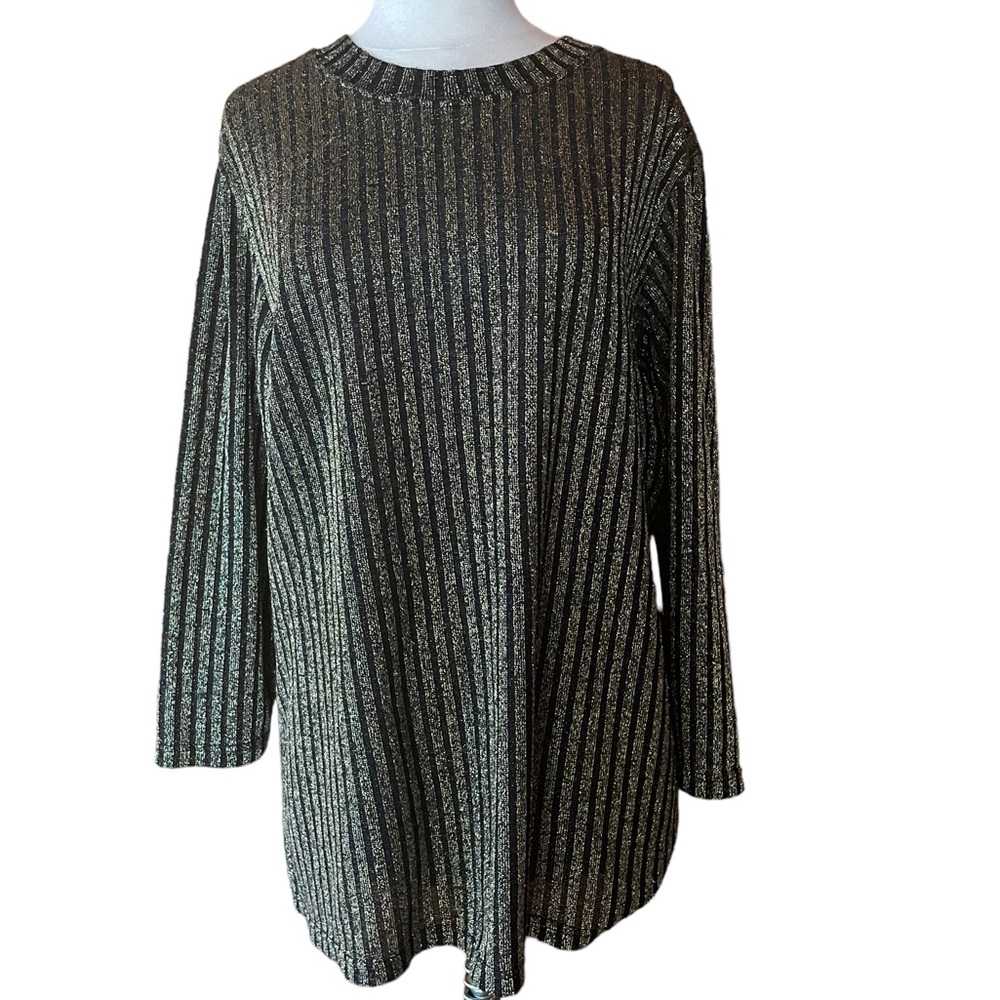 1980s Young Stuff II Gold Metallic Threaded Sweater‎